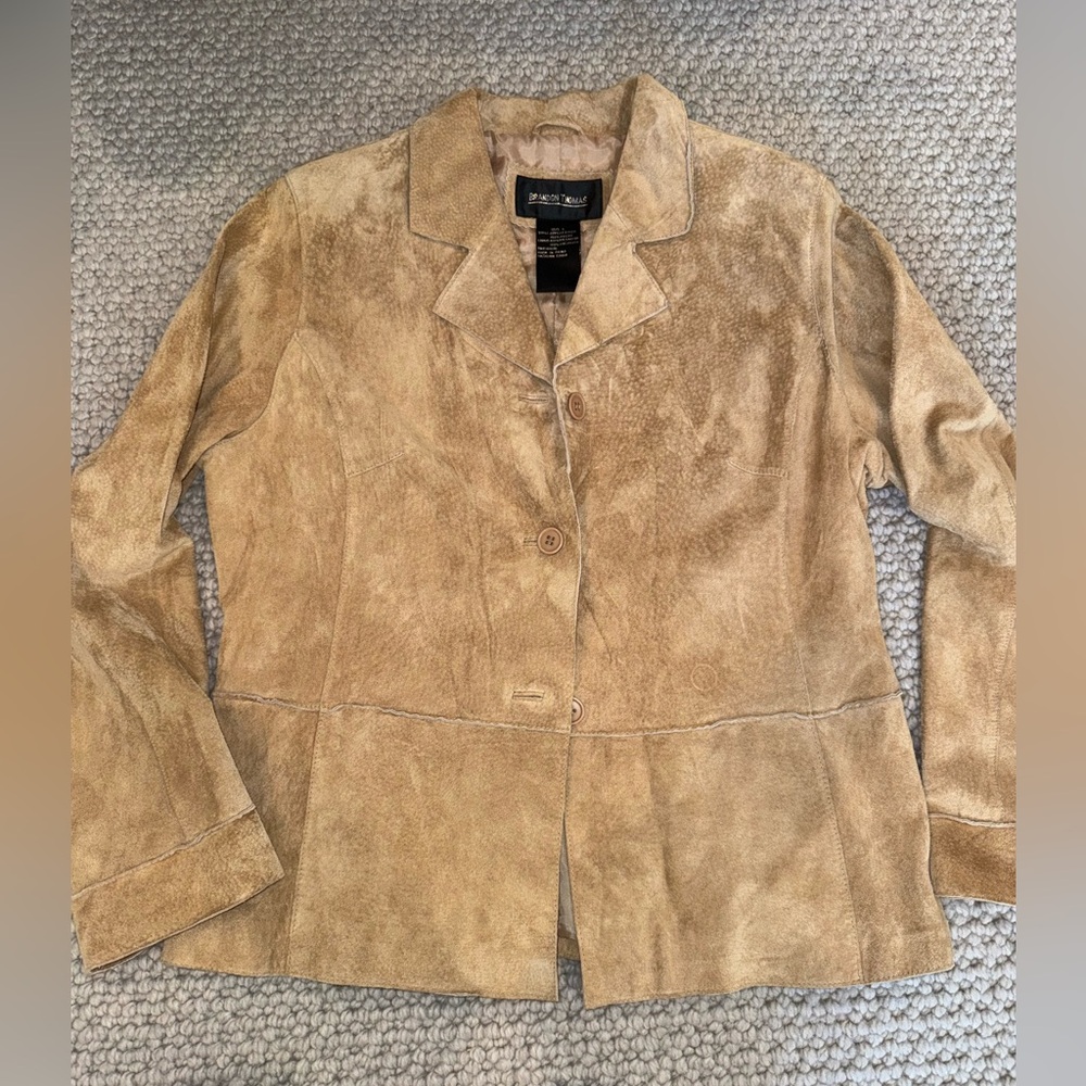 Brandon Thomas Light Brown Suede Blazer